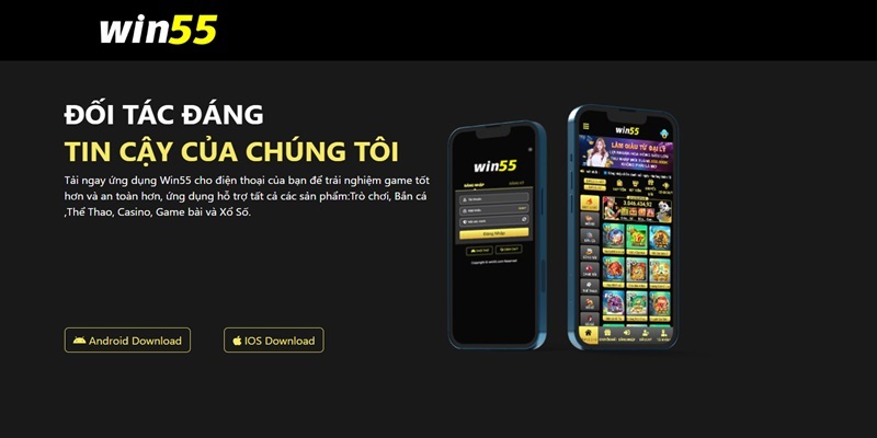 Hướng dẫn thực hiện thao tác tải app WIN55